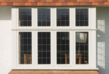Traditional Square leaded light casement bay