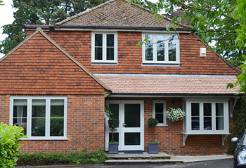 Replacement Flush Casement timber windows and doors in Light Grey for this stylish home in the village of Upper Woolhampton, Berkshire