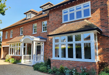 Our Slimline timber Sash & Edwardian Recessed Casement timber windows were specified for this remodelled & extended Edwardian Country House in Haslemere, Surrey