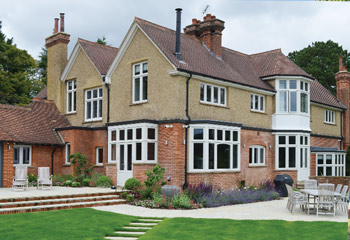 Replacement & new Recessed Edwardian timber casement windows with unique leaded lights pattern for this stately Country Home in Westerham, Kent